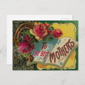 ヴィンテージ最高のフローラ母の日 ポストカード (正面/裏面)