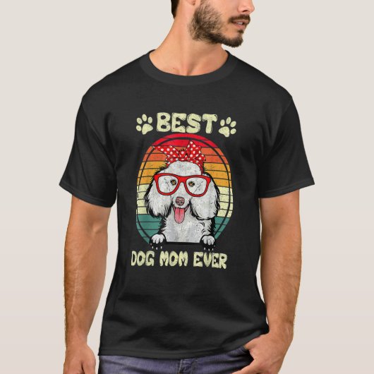 ヴィンテージ最高のプードルママEver Dog Mama Da Tシャツ (正面)