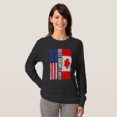 ヴィンテージ最高のママエバー女性レトロカナダ国旗 Tシャツ (正面フル)