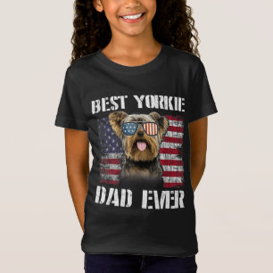 ヴィンテージ最高のヨークシャーテリアパパEver Flag Us For Pet Owner Tシャツ