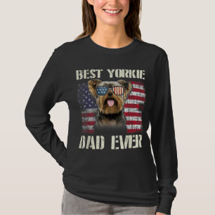 ヴィンテージ最高のヨークシャーテリアパパEver Flag Us For Pet Owner Tシャツ