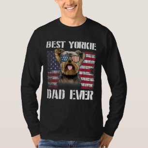 ヴィンテージ最高のヨークシャーテリアパパEver Flag Us For Pet Owner Tシャツ