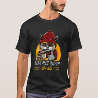 ヴィンテージ最高のレトロキャットパピーエバおもしろいパパキャットロ Tシャツ