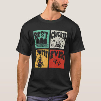 ヴィンテージ最高のレトロチキンアウンティエバー農家ファム Tシャツ