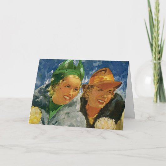 ヴィンテージ最高の友達！女エレガントスタイリッシュ性 カード (正面)