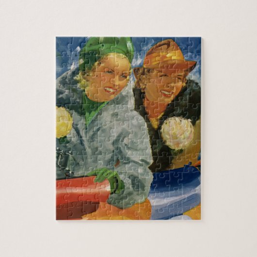 ヴィンテージ最高の友達!女エレガントスタイリッシュ性 ジグソーパズル (縦)