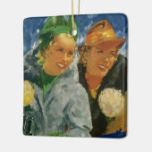 ヴィンテージ最高の友達！女エレガントスタイリッシュ性 セラミックオーナメント (左)