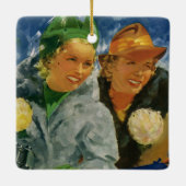 ヴィンテージ最高の友達！女エレガントスタイリッシュ性 セラミックオーナメント (裏面)