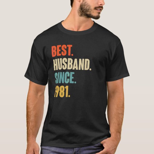 ヴィンテージ最高の夫1981年以来41stの結婚Anive Tシャツ (正面)