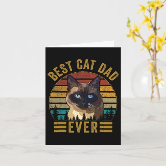 ヴィンテージ最高の猫パパエバーファーズデイシャメネコ カード (黄色い花)