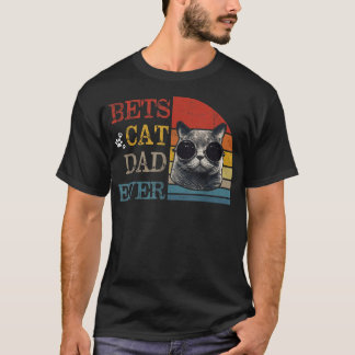 ヴィンテージ最高の猫パパエバー  Tシャツ