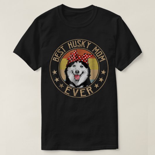 ヴィンテージ最高の・ハスキー・ママ/愛犬家の母の日 Tシャツ (デザイン正面)