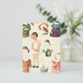 ヴィンテージ最高紙人形菓子 ポストカード (スタンド正面)