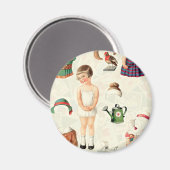 ヴィンテージ最高紙人形菓子 マグネット (正面/裏面)