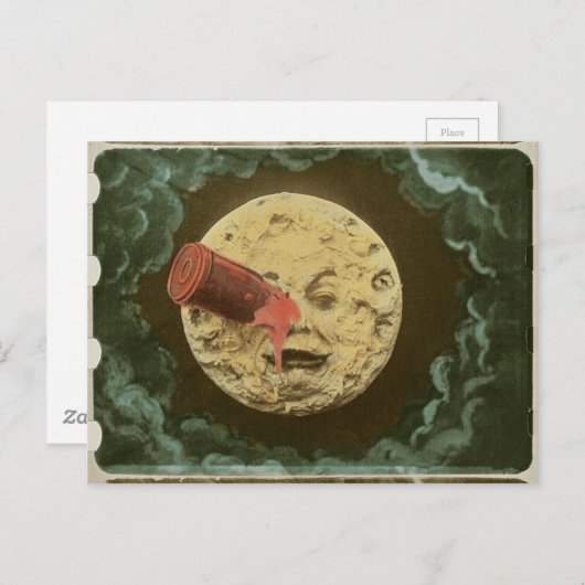 ヴィンテージ月の映画旅行静か|過去記事 ポストカード (正面/裏面)