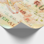 ヴィンテージ月の蛾とバラエフェメラ ラッピングペーパー (角)