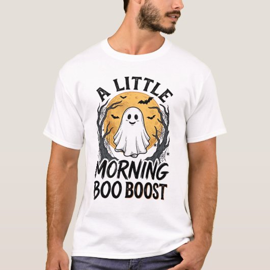 ヴィンテージ月アートのハロウィーン幽霊シャツ_1 Tシャツ (正面)