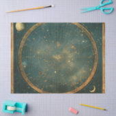 ヴィンテージ月天地図デザイン(2) 薄葉紙 (クラフト)