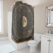 ヴィンテージ月天測図デザイン シャワーカーテン (インサイチュ)