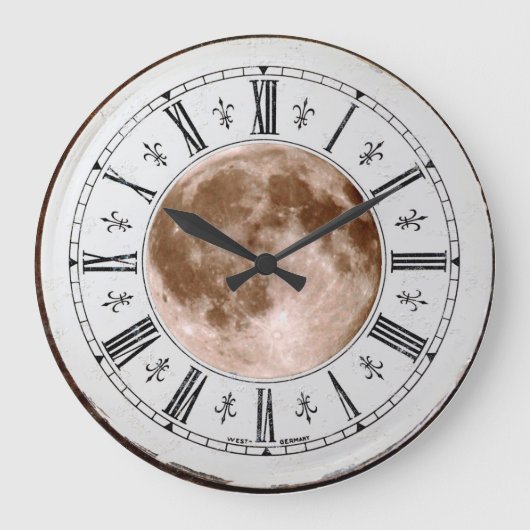 ヴィンテージ月時計。 ラージ壁時計 (正面)