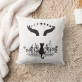 ヴィンテージ月相ネコ クッション (ブランケット)