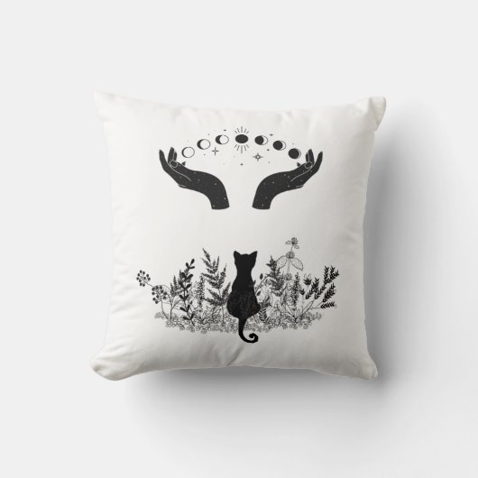 ヴィンテージ月相ネコ クッション (正面)