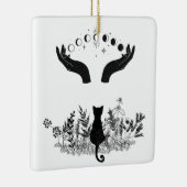 ヴィンテージ月相ネコ セラミックオーナメント (右)