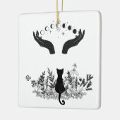 ヴィンテージ月相ネコ セラミックオーナメント (左)