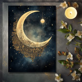 ヴィンテージ月、太陽と星の天結婚星 招待状