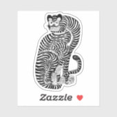 ヴィンテージ有爪虎 シール (シート)