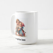 ヴィンテージ服で愛らしい若いマンチキン コーヒーマグカップ (正面左)