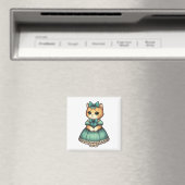 ヴィンテージ服を着た子猫 マグネット (インサイチュ (食洗機))