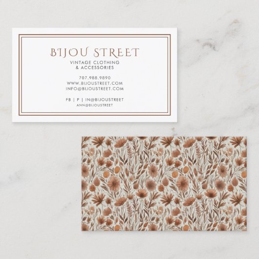 ヴィンテージ服小売業 名刺 (正面/裏面)