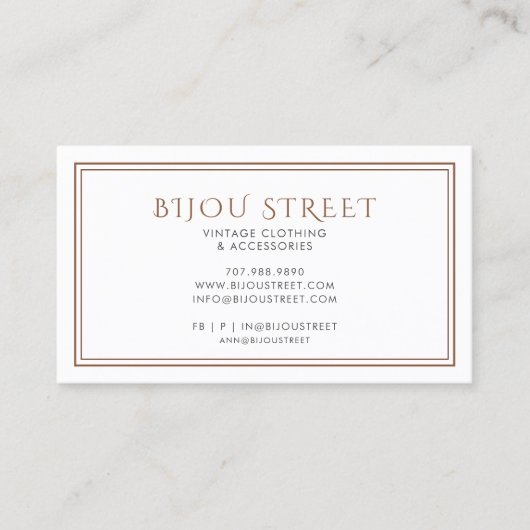 ヴィンテージ服小売業 名刺 (正面)