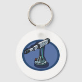 ヴィンテージ望遠鏡の天文学の熱狂的な天体観測 キーホルダー (裏面)