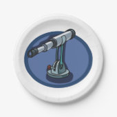 ヴィンテージ望遠鏡の天文学の熱狂的な天体観測 ペーパープレート (正面)