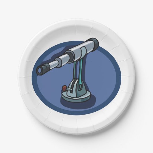 ヴィンテージ望遠鏡の天文学の熱狂的な天体観測 ペーパープレート (正面)