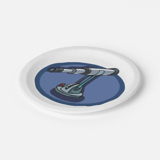 ヴィンテージ望遠鏡の天文学の熱狂的な天体観測 ペーパープレート (アングル)