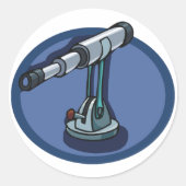 ヴィンテージ望遠鏡の天文学の熱狂的な天体観測 ラウンドシール (正面)