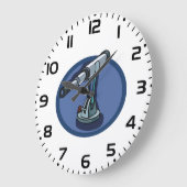 ヴィンテージ望遠鏡の天文学の熱狂的な天体観測 ラージ壁時計 (傾斜)