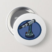 ヴィンテージ望遠鏡の天文学の熱狂的な天体観測 缶バッジ (正面&裏面)