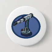 ヴィンテージ望遠鏡の天文学の熱狂的な天体観測 缶バッジ (正面)