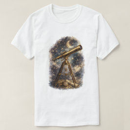 ヴィンテージ望遠鏡の星空夜空天文学 Tシャツ