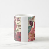ヴィンテージ朝顔の花が庭に コーヒーマグカップ (中央)