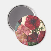 ヴィンテージ朝顔の花が庭に マグネット (正面/裏面)