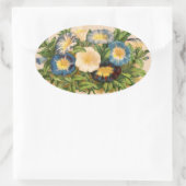 ヴィンテージ朝顔 楕円形シール (バッグ)