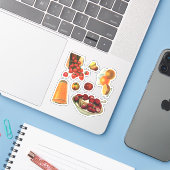 ヴィンテージ朝食、シリアル、イチゴ、オレンジ シール (ノートパソコンとiPhone)