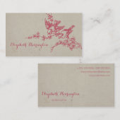 ヴィンテージ木の2羽の鳥 名刺 (正面/裏面)