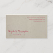 ヴィンテージ木の2羽の鳥 名刺 (裏面)