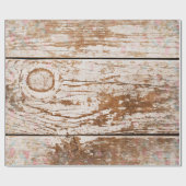 ヴィンテージ木工効果フェードフローラ ラッピングペーパー (フラット)